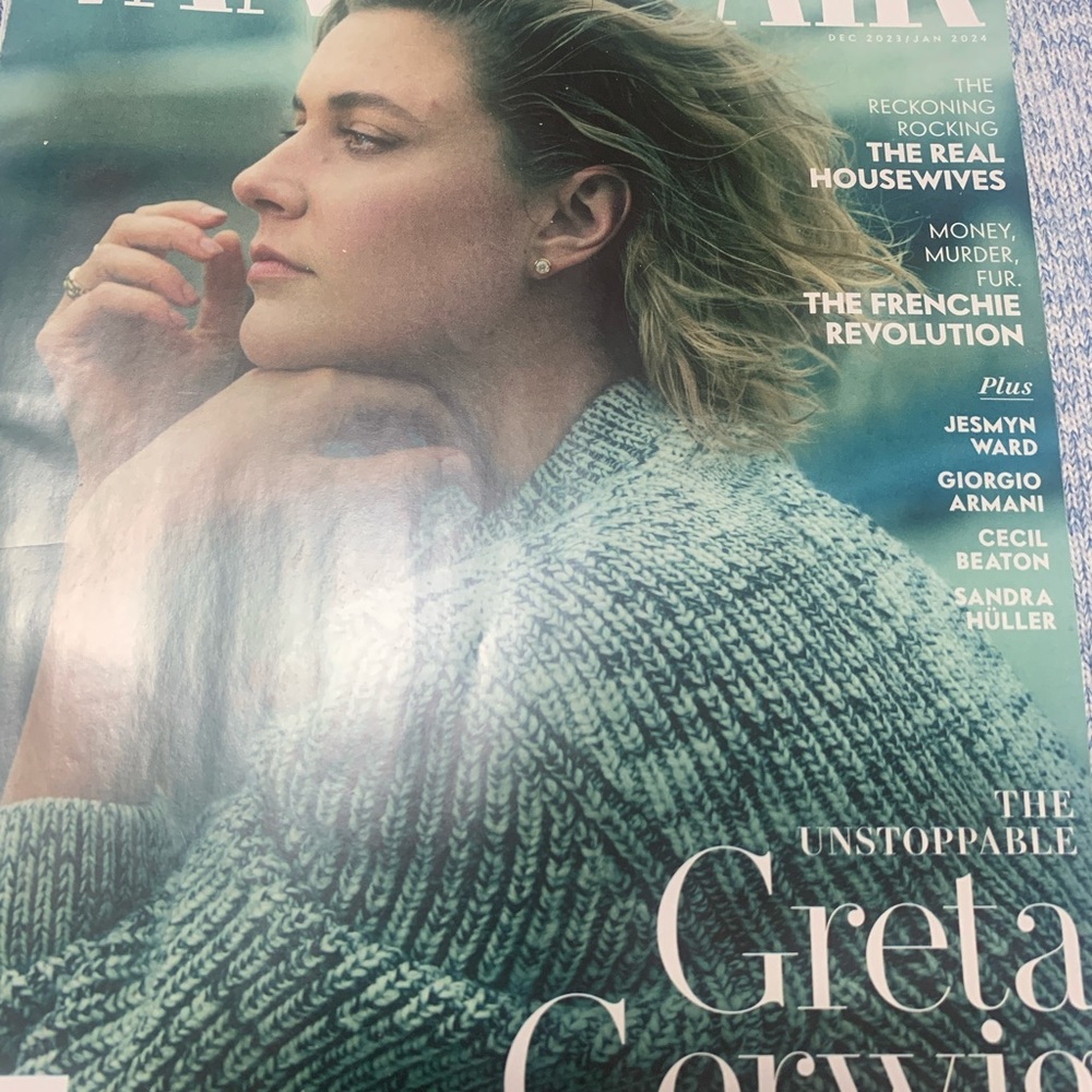 Vanity Fair Greta Gerwig cover & long article/interview newstand Dac 23-Jan 24